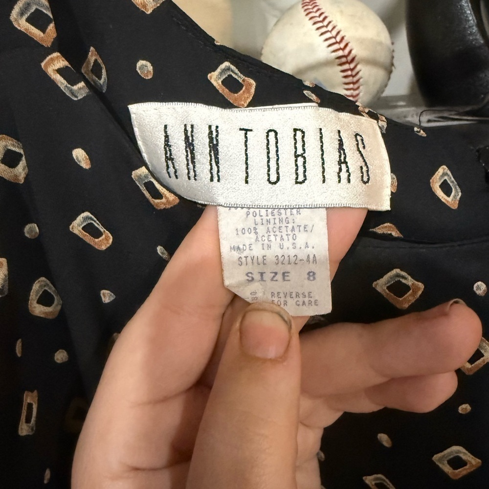 Ann Tobias Black and White Polka Dot Tiered Sundress size 8 - Picture 5 of 9